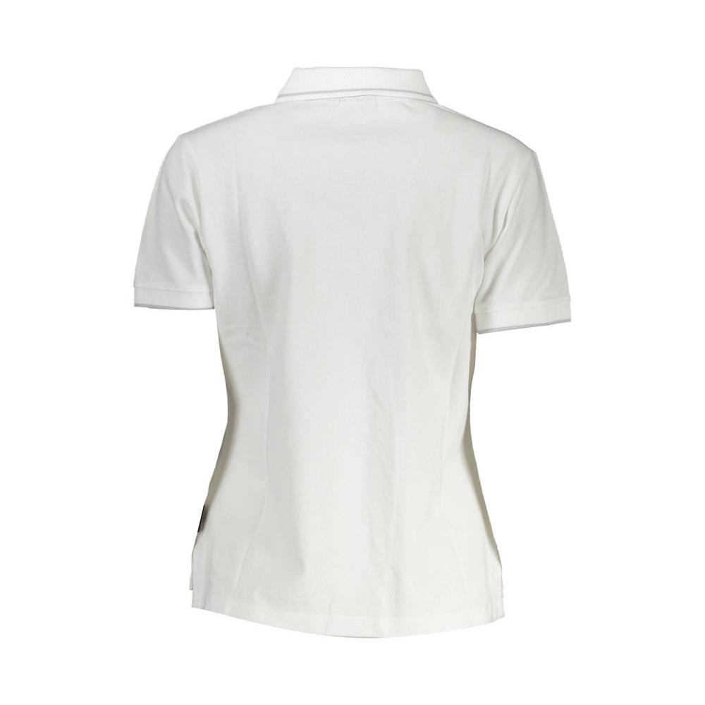 Napapijri White Cotton Women Polo Shirt Napapijri Light Gray