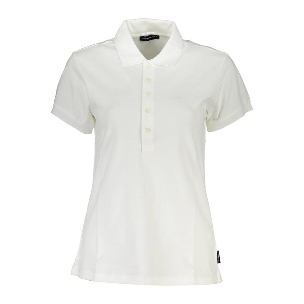 North Sails White Cotton Women Polo Shirt North Sails Light Gray