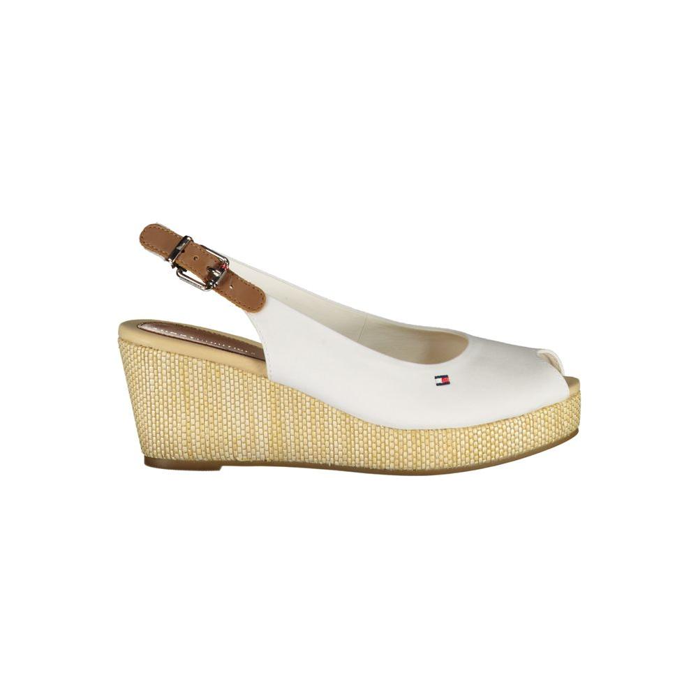 Tommy Hilfiger White Cotton Sandal Tommy Hilfiger Light Gray