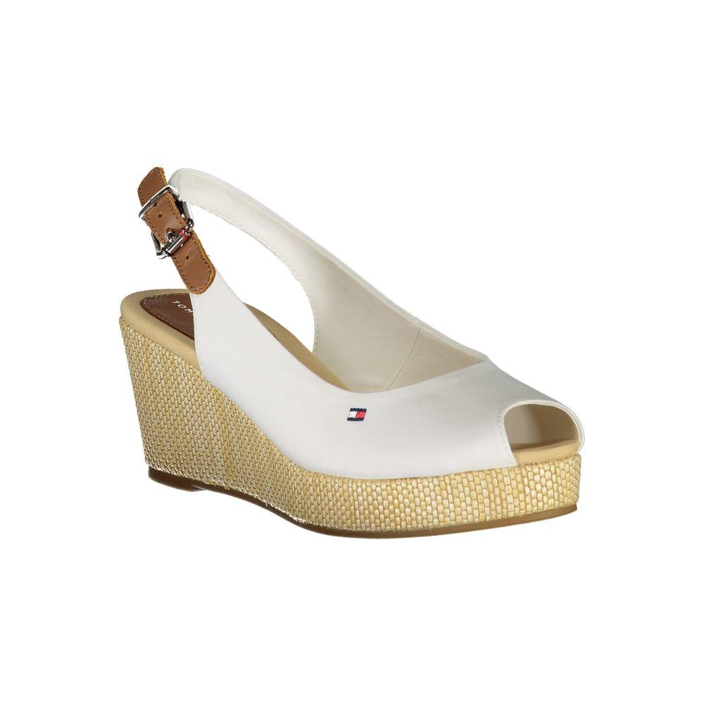 Tommy Hilfiger White Cotton Sandal Tommy Hilfiger Light Gray