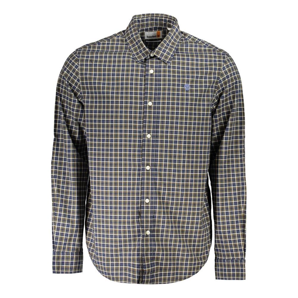 Timberland Blue Cotton Shirt Timberland Dim Gray