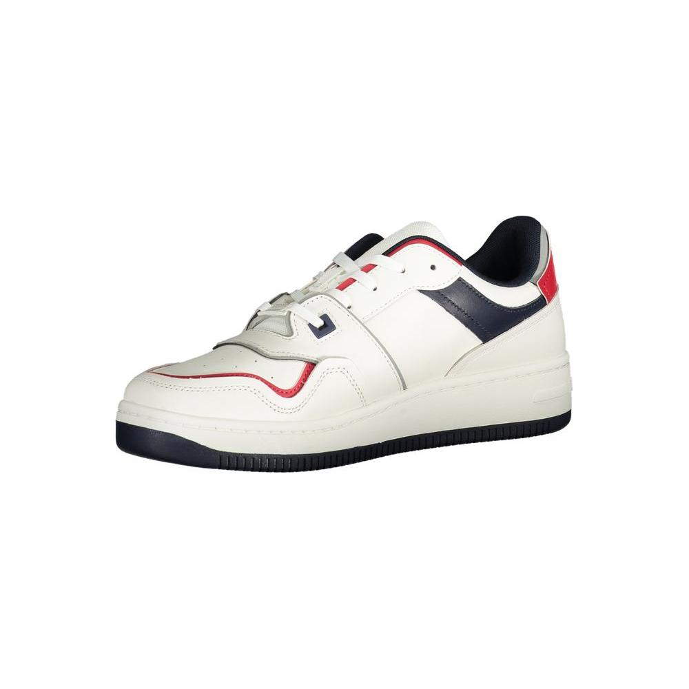 Tommy Hilfiger White Leather Men Sneaker Tommy Hilfiger Dark Slate Gray