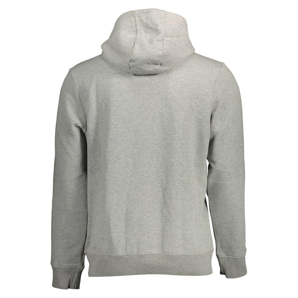 Napapijri Gray Cotton Men Sweater Napapijri Dark Gray