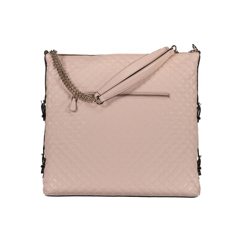 Guess Jeans Pink Polyethylene Women Handbag Guess Jeans Tan