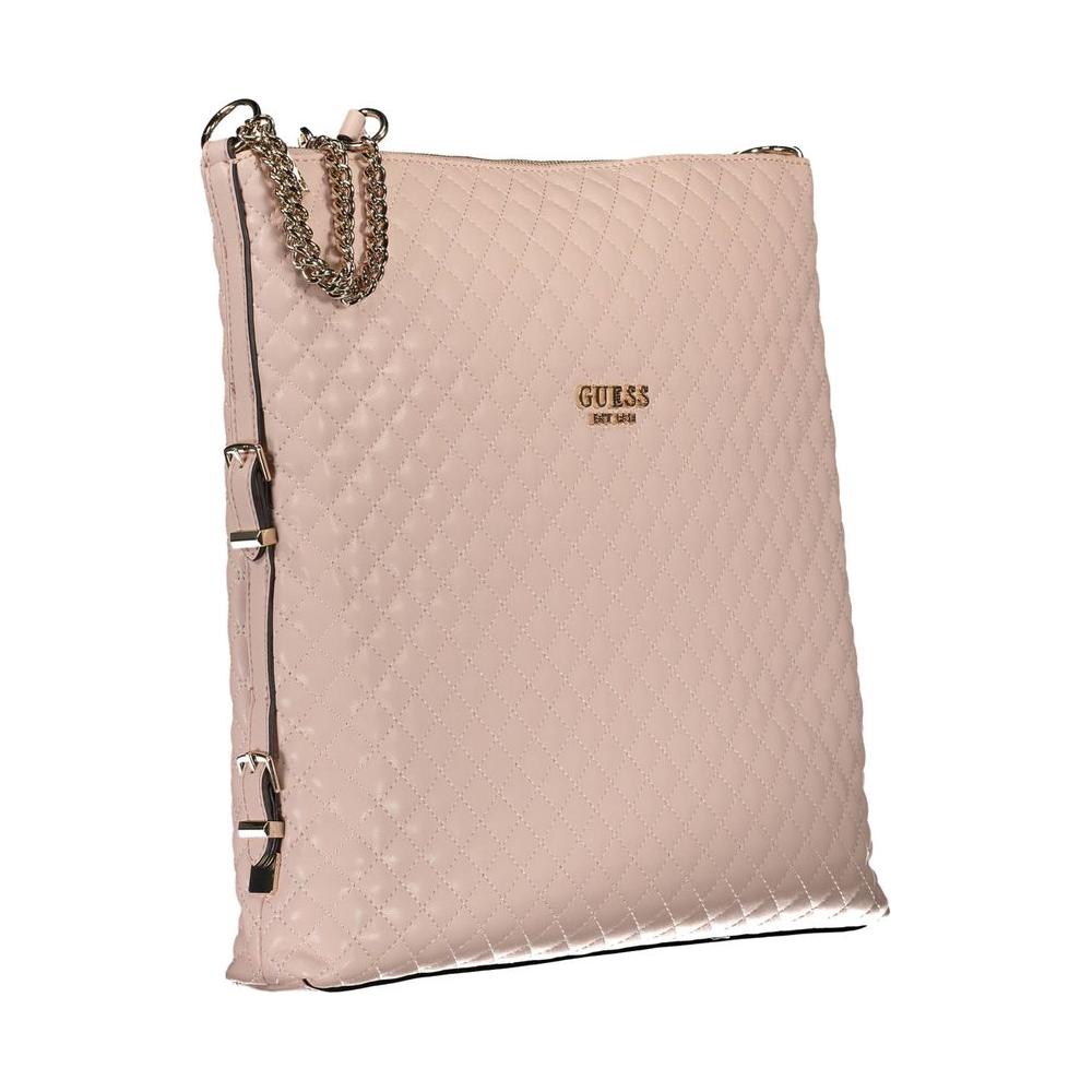 Guess Jeans Pink Polyethylene Women Handbag Guess Jeans Tan