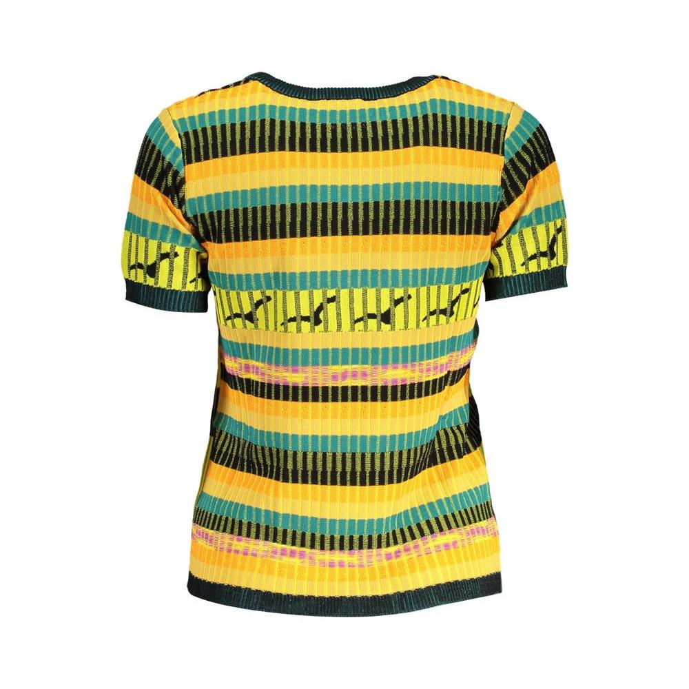 Desigual Yellow Viscose Women Sweater Desigual Sandy Brown