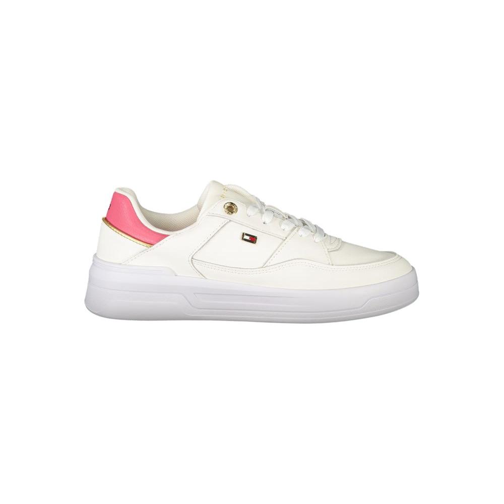 Tommy Hilfiger White Polyethylene Women Sneaker Tommy Hilfiger Light Gray
