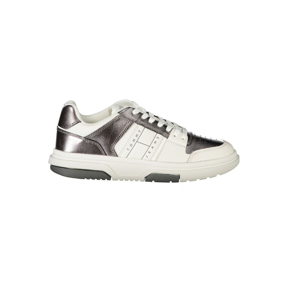 Tommy Hilfiger White Polyethylene Women Sneaker Tommy Hilfiger Light Gray