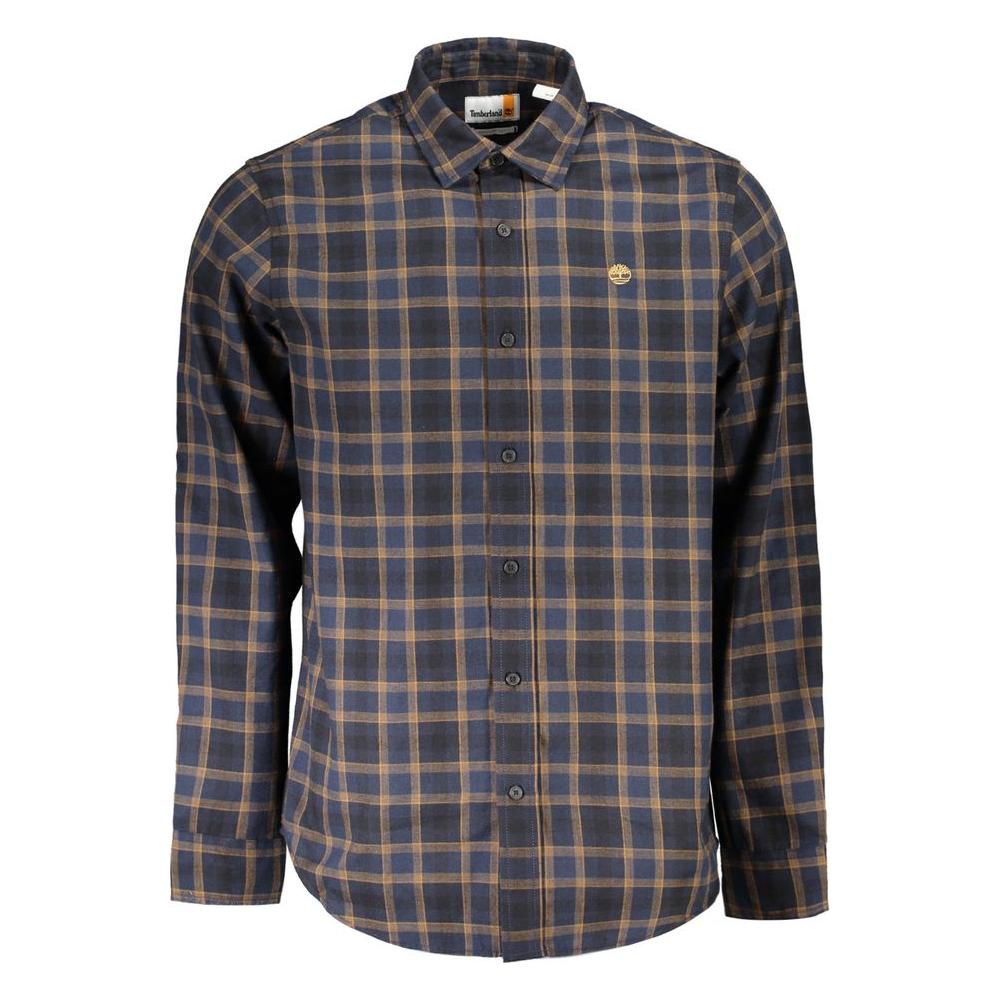 Timberland Blue Cotton Shirt Timberland Dark Slate Gray