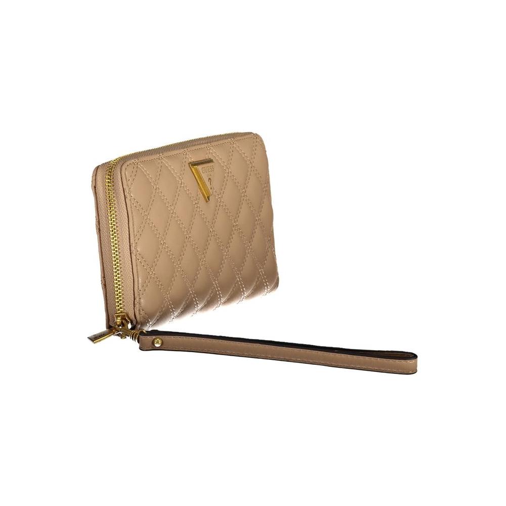 Guess Jeans Beige Polyethylene Women Wallet Guess Jeans Rosy Brown