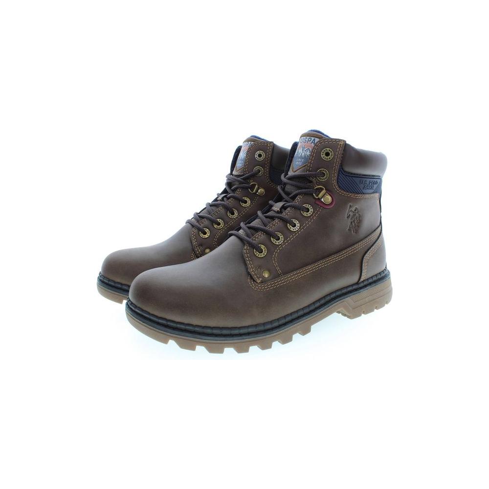 U.S. POLO ASSN. Brown Polyester Men Boot U.S. POLO ASSN. Dark Slate Gray