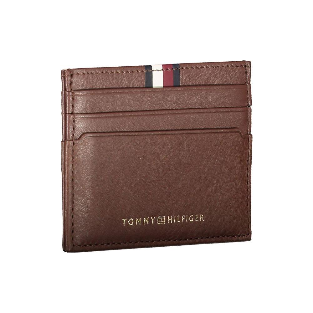 Tommy Hilfiger Brown Leather Men Wallet Tommy Hilfiger Dark Olive Green