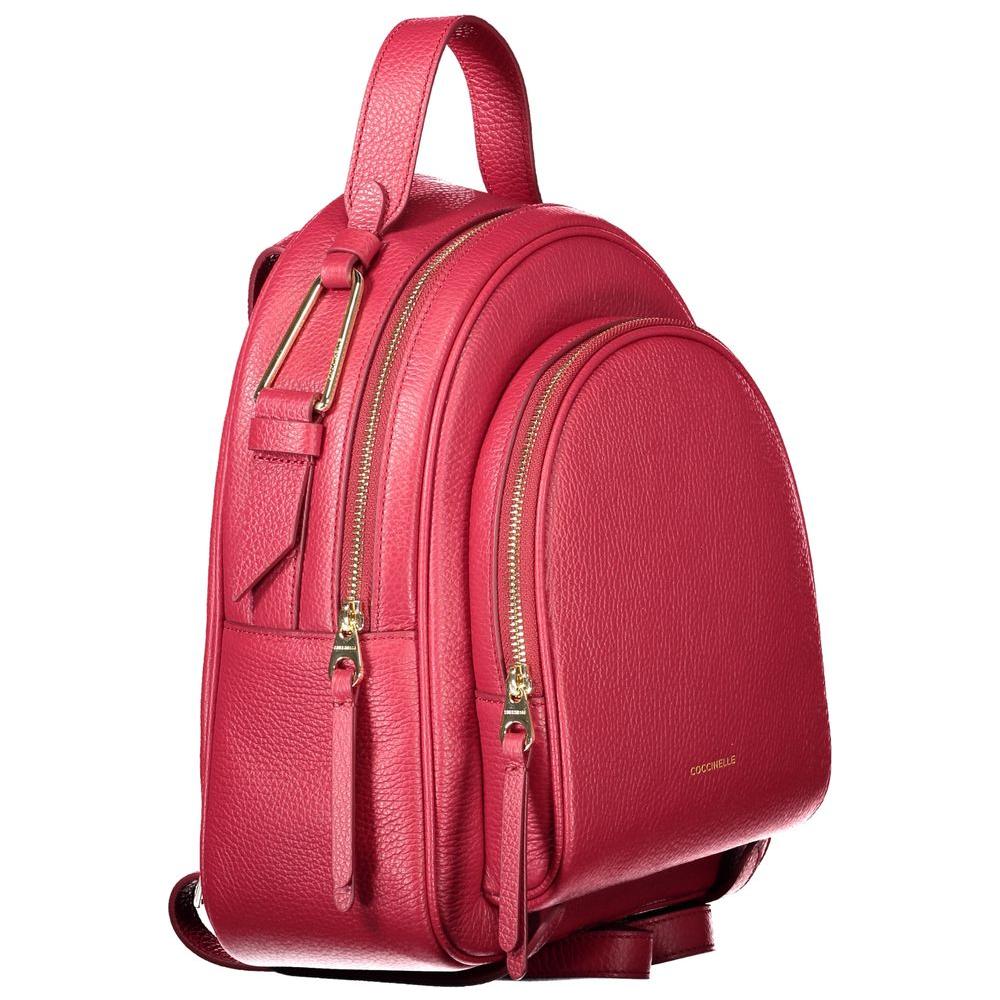 Coccinelle Red Leather Women Backpack Coccinelle Maroon