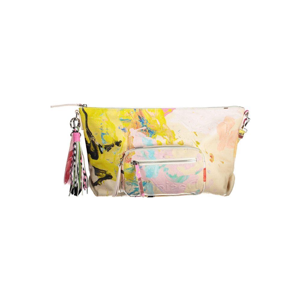 Desigual White Polyester Women Handbag Desigual Light Gray