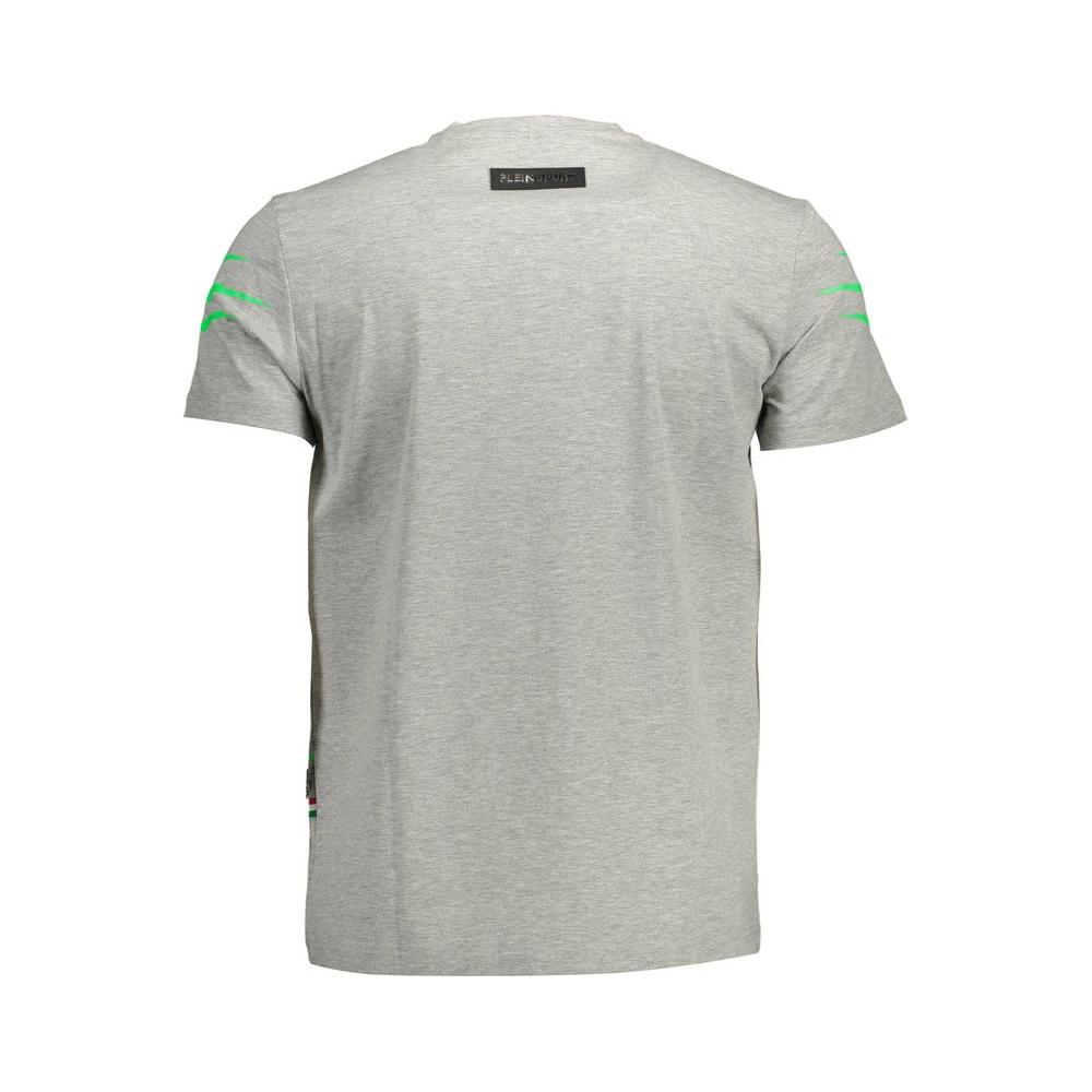 Plein Sport Gray Cotton Men T-Shirt Plein Sport Gray