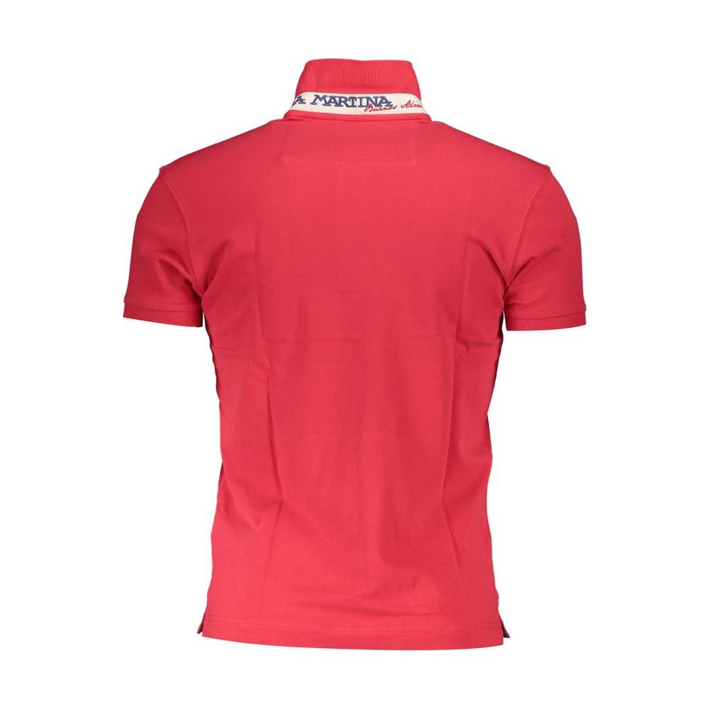 La Martina Red Cotton Men Polo Shirt La Martina Maroon