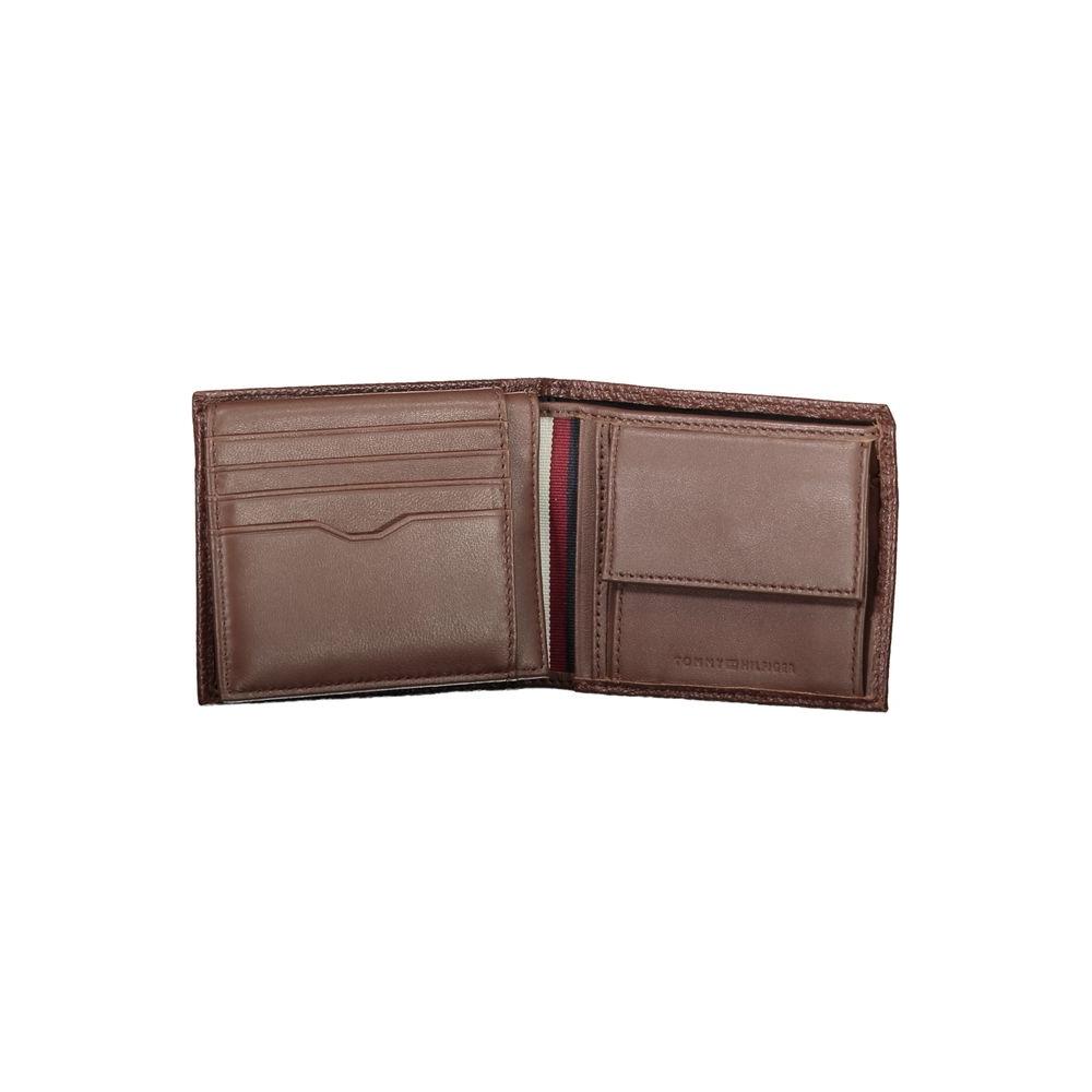 Tommy Hilfiger Elegant Brown Leather Bifold Wallet Tommy Hilfiger Dim Gray