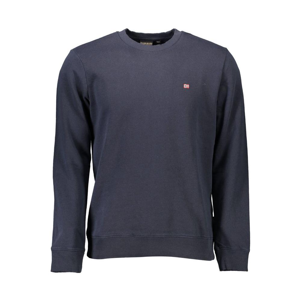 Napapijri Blue Cotton Men Sweater Napapijri Dark Slate Gray