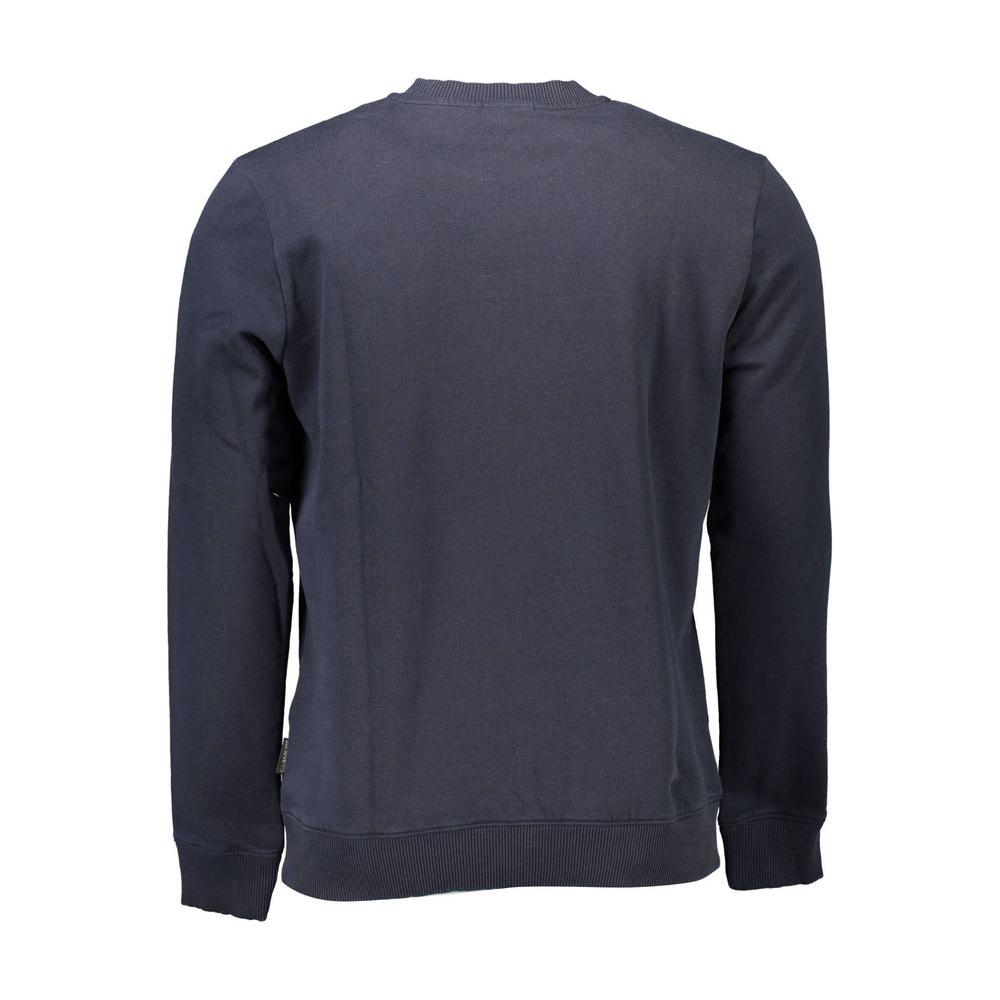 Napapijri Blue Cotton Men Sweater Napapijri Dark Slate Gray