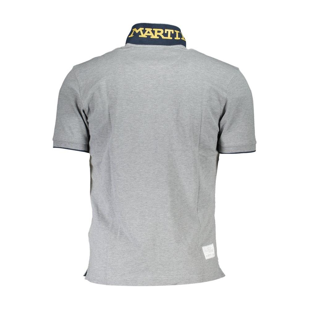 La Martina Gray Cotton Men Polo Shirt La Martina Dark Gray