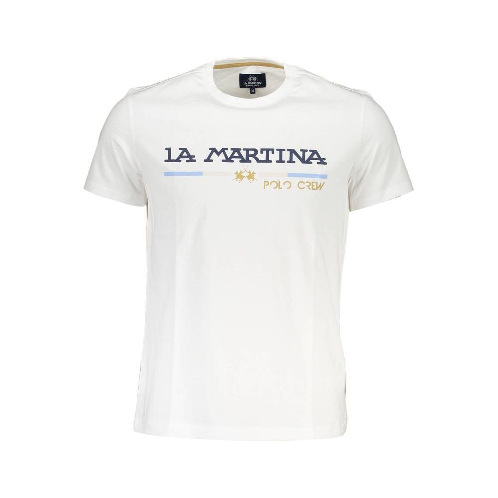 La Martina White Cotton Men T-Shirt La Martina White Smoke
