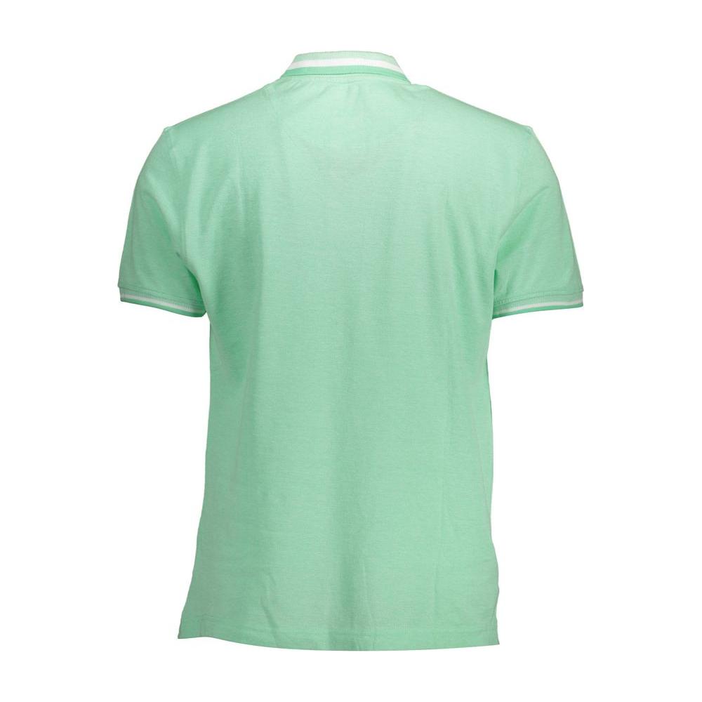 Harmont & Blaine Green Cotton Men Polo Shirt Harmont & Blaine Dark Sea Green