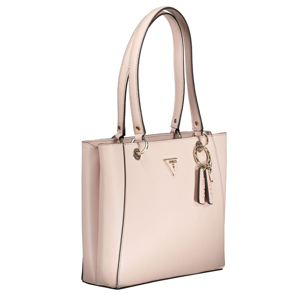 Guess Jeans Pink Polyethylene Handbag Guess Jeans Light Gray