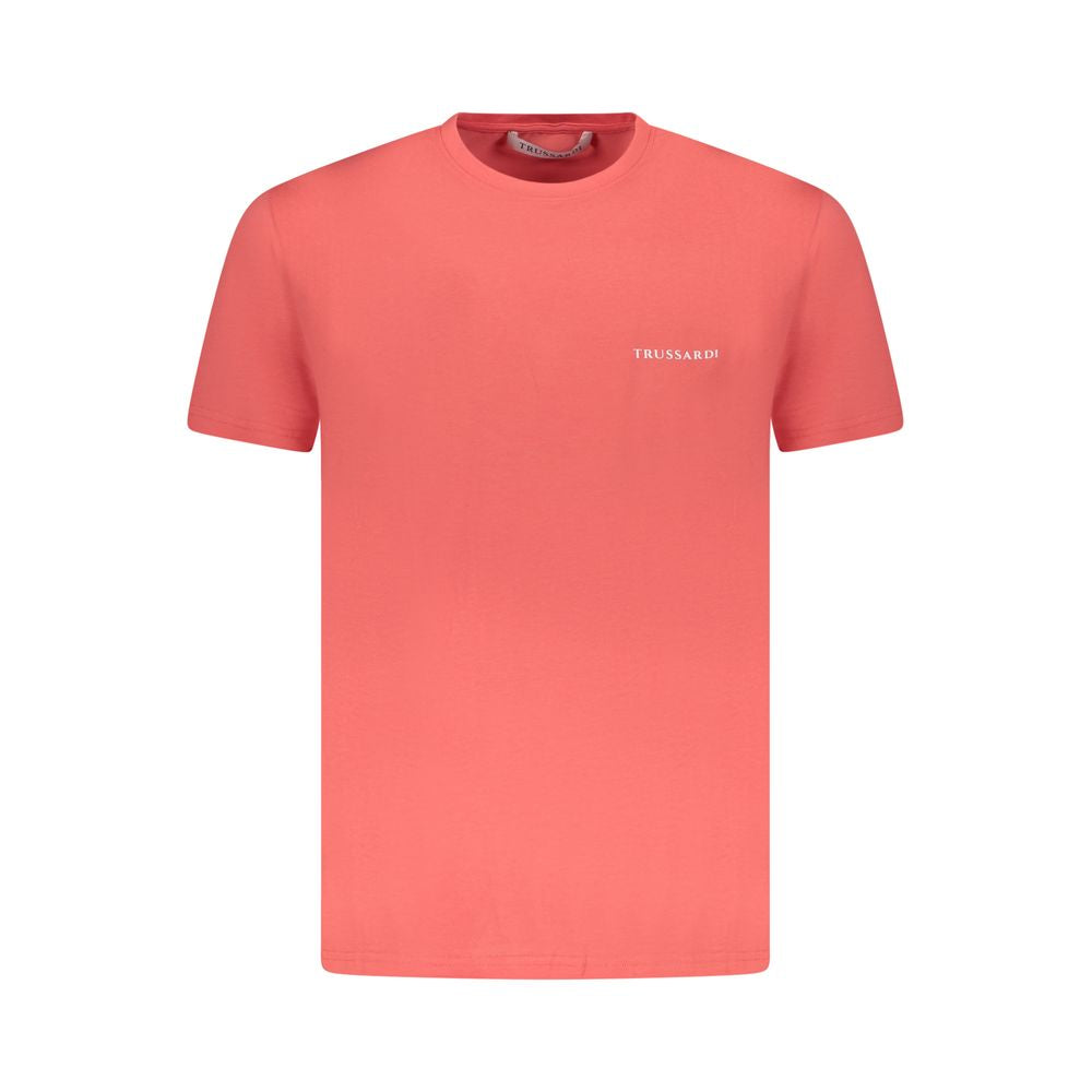 Trussardi Pink Cotton Men T-Shirt Trussardi Salmon