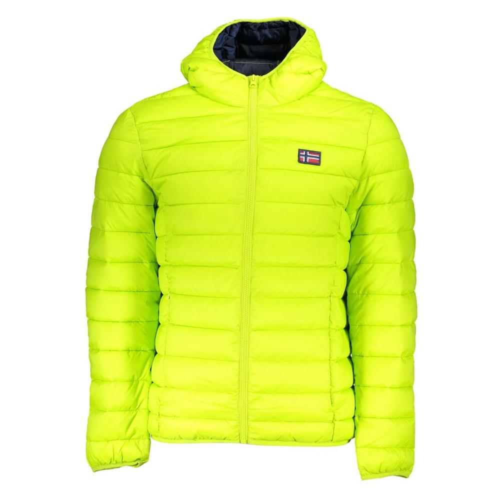 Norway 1963 Chic Green Polyamide Hooded Jacket Norway 1963 Green Yellow