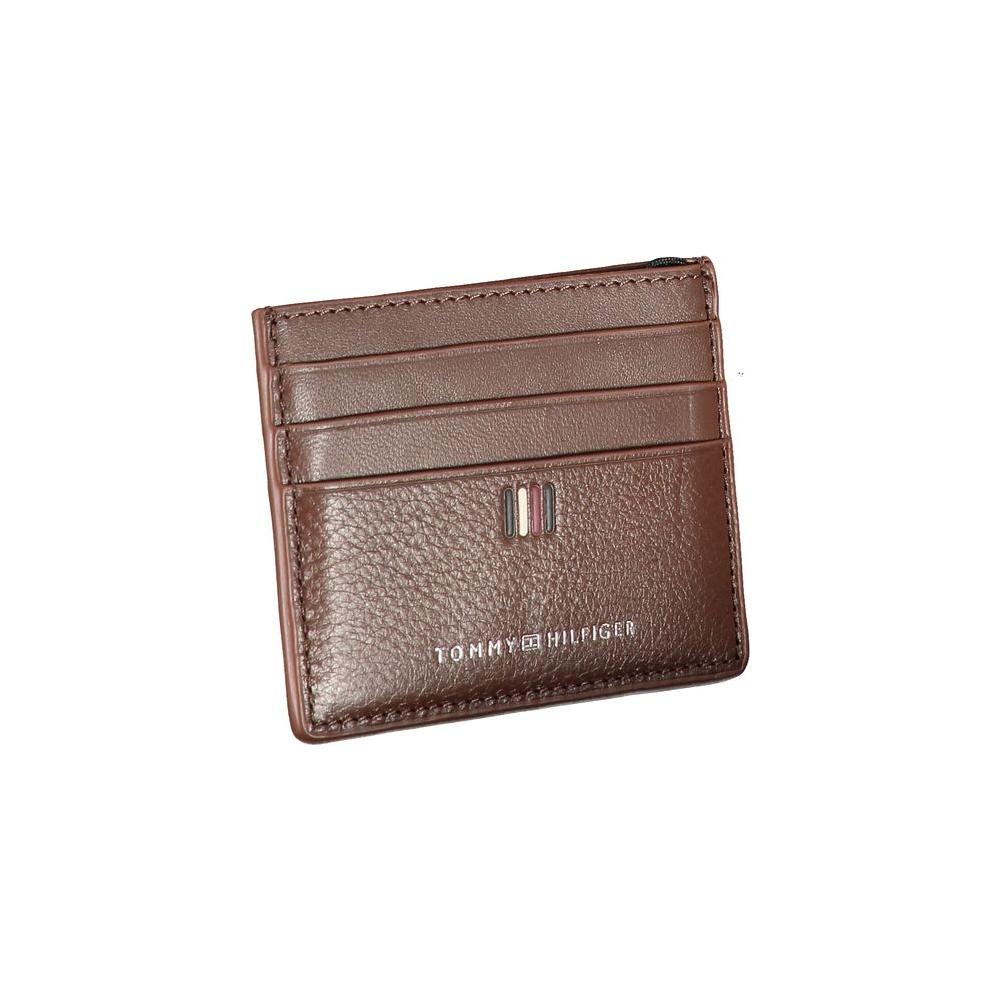 Tommy Hilfiger Sleek Leather Card Holder with Contrast Detailing Tommy Hilfiger Dim Gray
