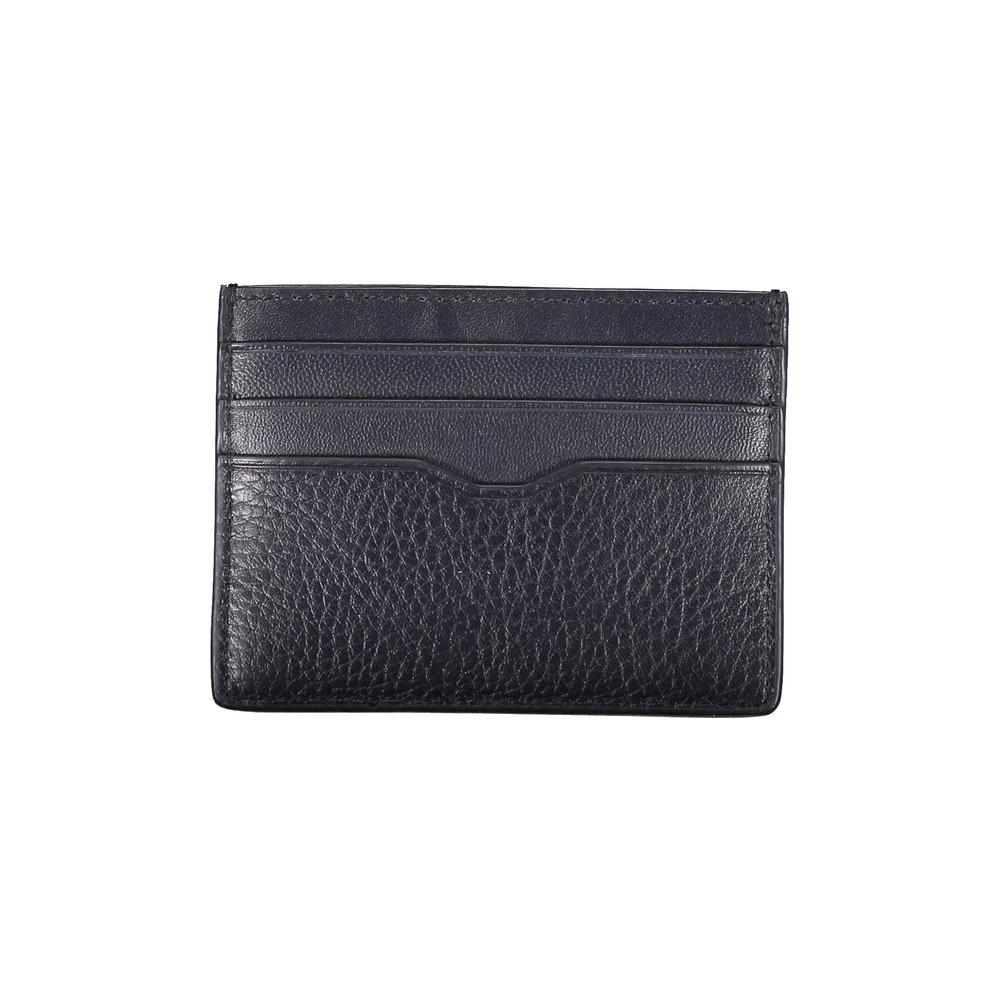Tommy Hilfiger Sleek Blue Leather Card Holder with Contrast Details Tommy Hilfiger Dark Slate Gray