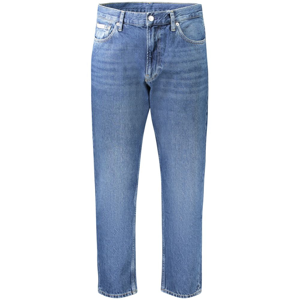 Calvin Klein Blue Cotton Men Jeans Calvin Klein Slate Gray
