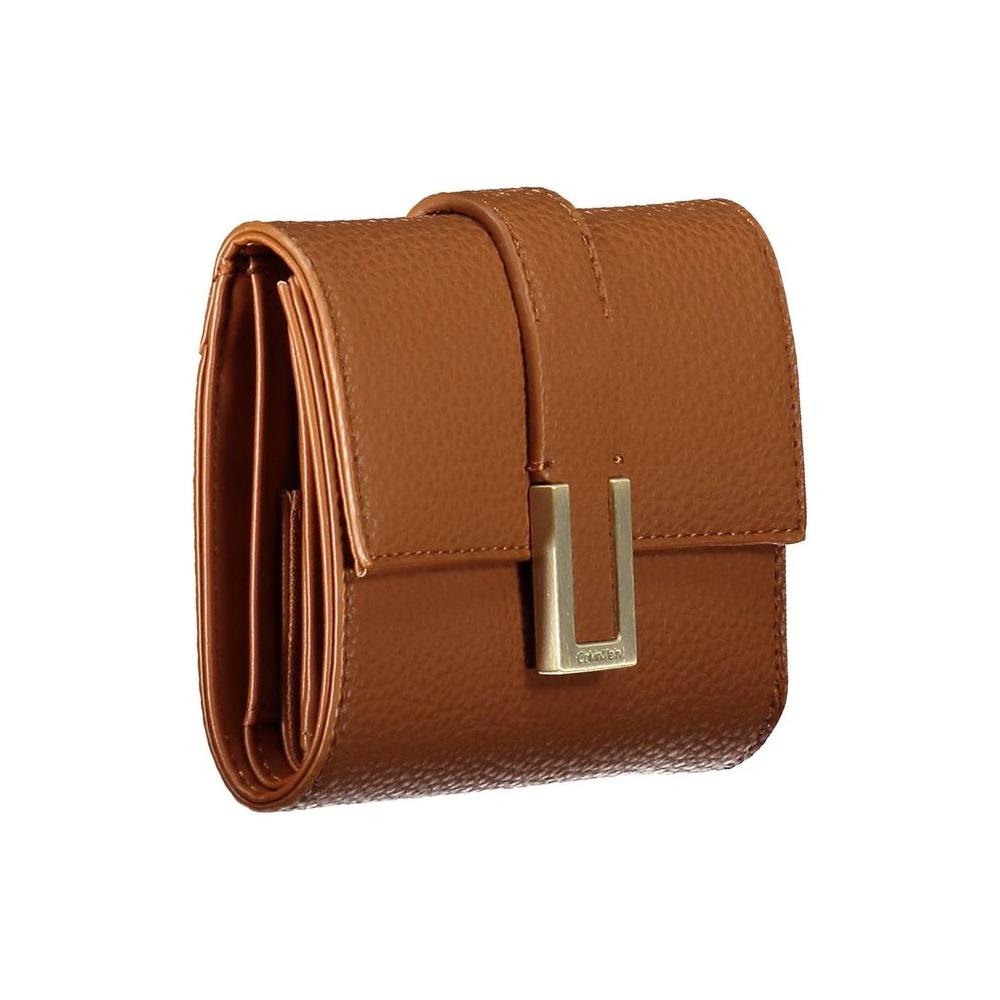 Calvin Klein Brown Polyester Women Wallet Calvin Klein Saddle Brown