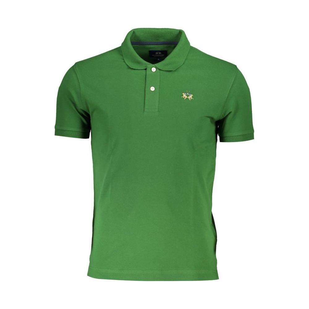 La Martina Sleek Green Slim Fit Polo with Contrast Detail La Martina Dark Olive Green