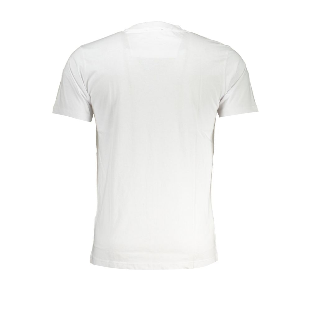 Cavalli Class White Cotton T-Shirt Cavalli Class Lavender