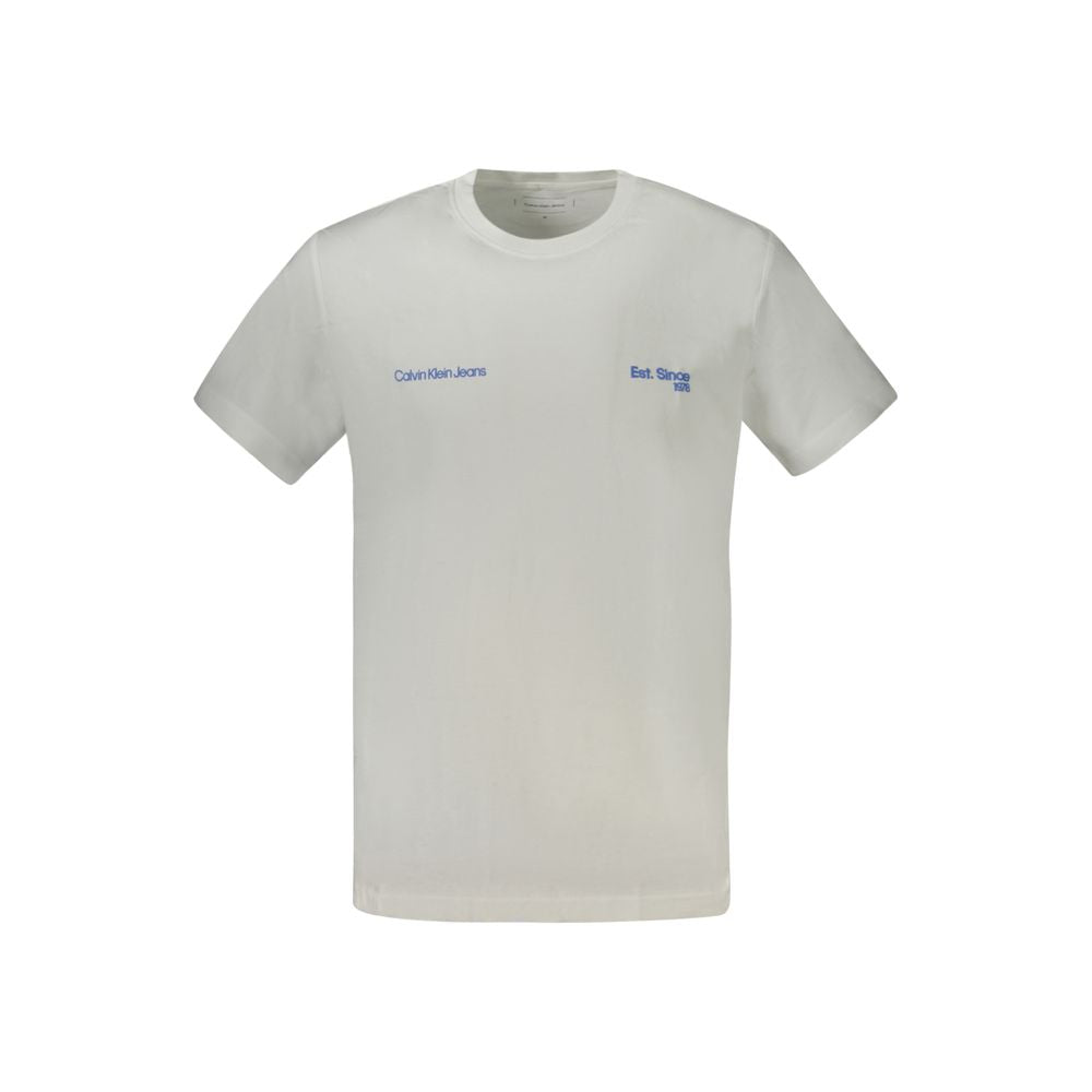 Calvin Klein White Cotton Men T-Shirt Calvin Klein Gray