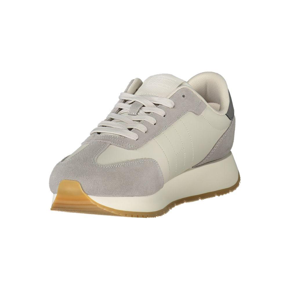 Tommy Hilfiger Gray Leather Mens Sneaker Tommy Hilfiger Gray