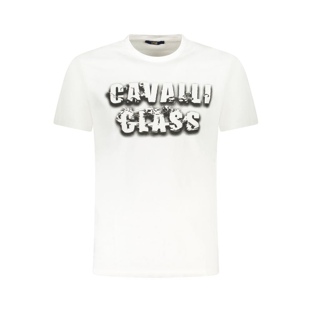 Cavalli Class White Cotton Men T-Shirt Cavalli Class White Smoke