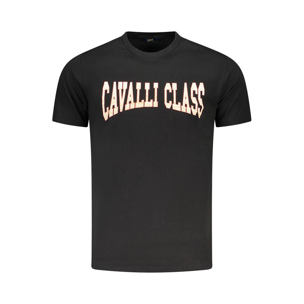Cavalli Class Black Cotton Men T-Shirt Cavalli Class Dark Slate Gray