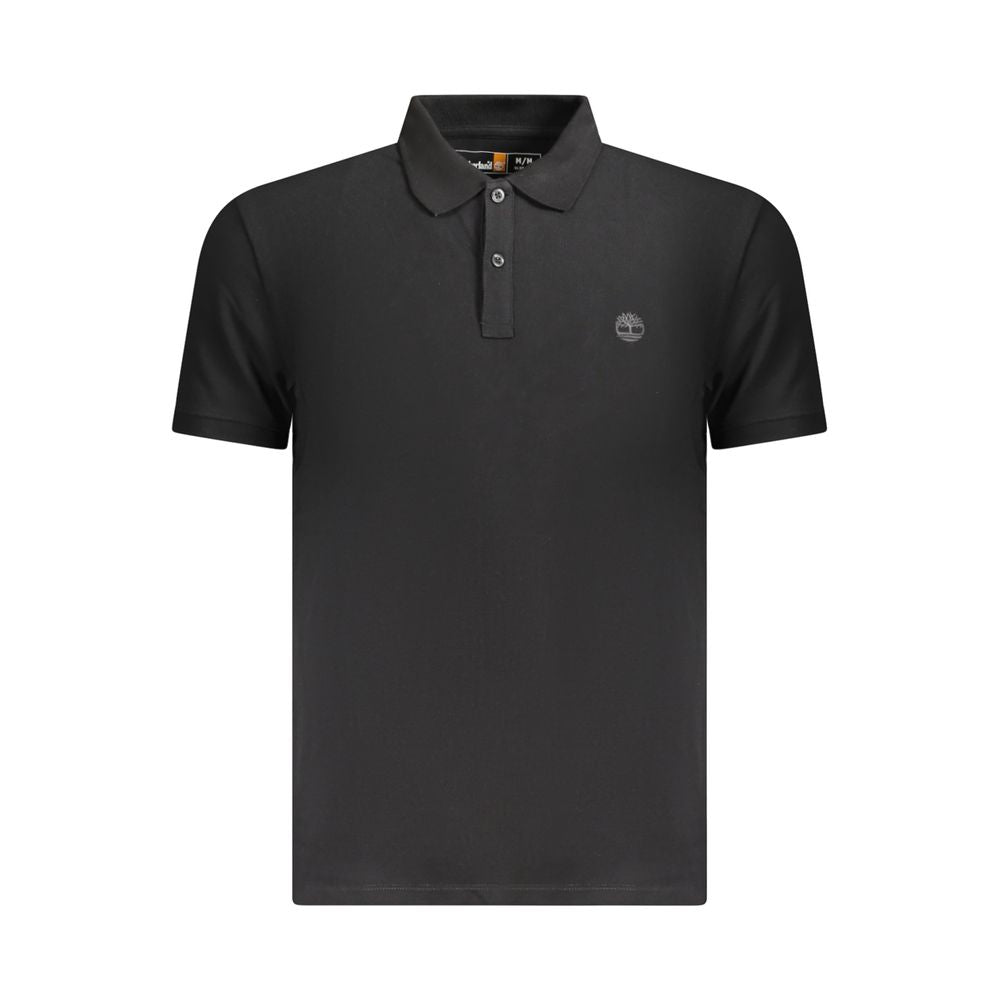 Timberland Black Cotton Men Polo Shirt Timberland Dark Slate Gray