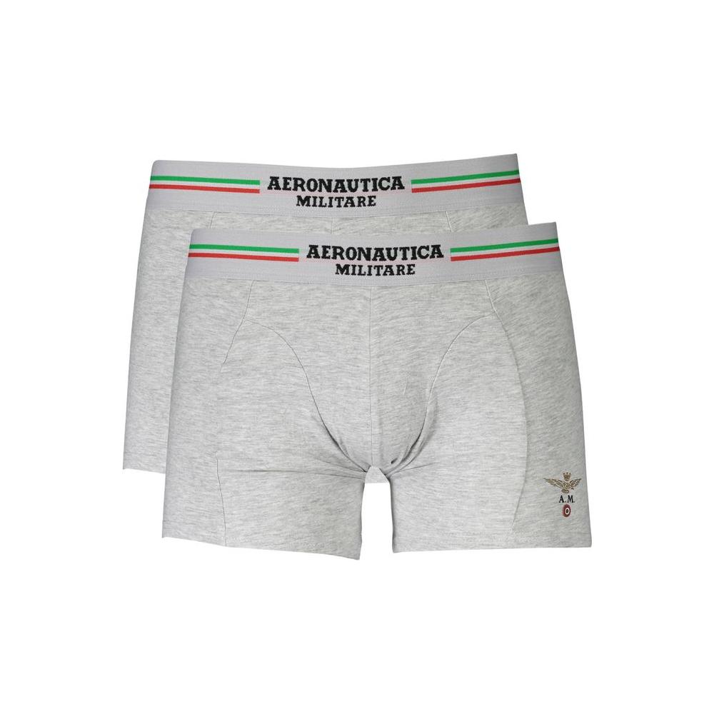 Aeronautica Militare Gray Cotton Men Boxer Short Aeronautica Militare Gray