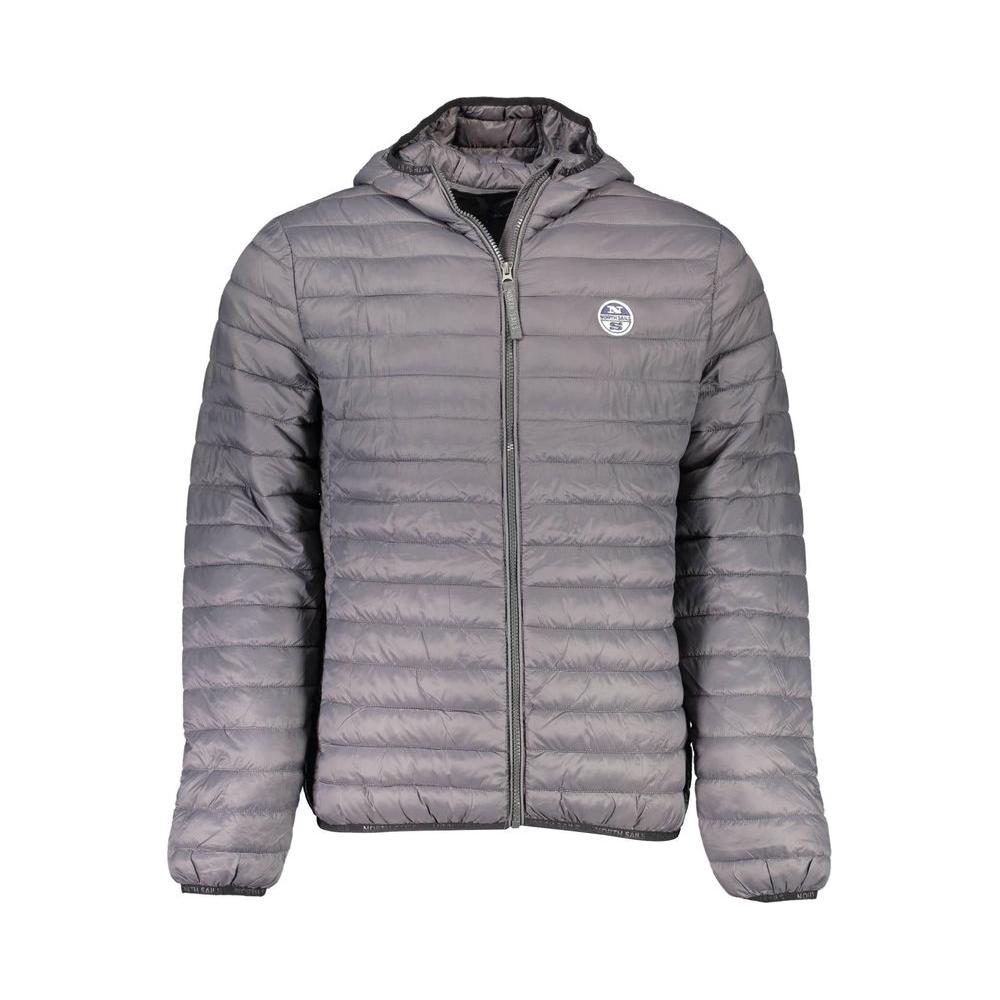 North Sails Gray Polyamide Men Jacket North Sails Light Slate Gray