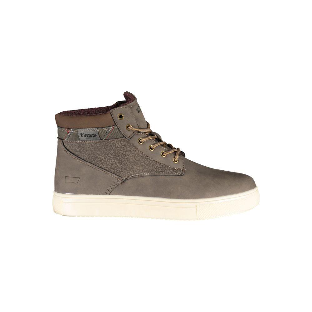 Carrera Chic Brown Lace-up Boots with Contrast Details Carrera Dim Gray