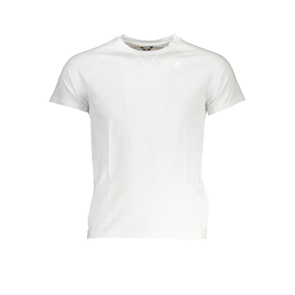 K-WAY Sleek White Crew Neck Tee with Logo Accent K-WAY Lavender