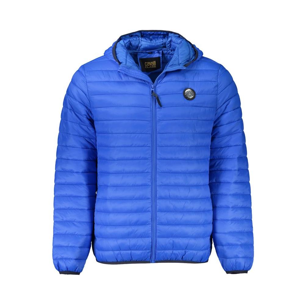 Cavalli Class Blue Polyamide Men Jacket Cavalli Class Royal Blue