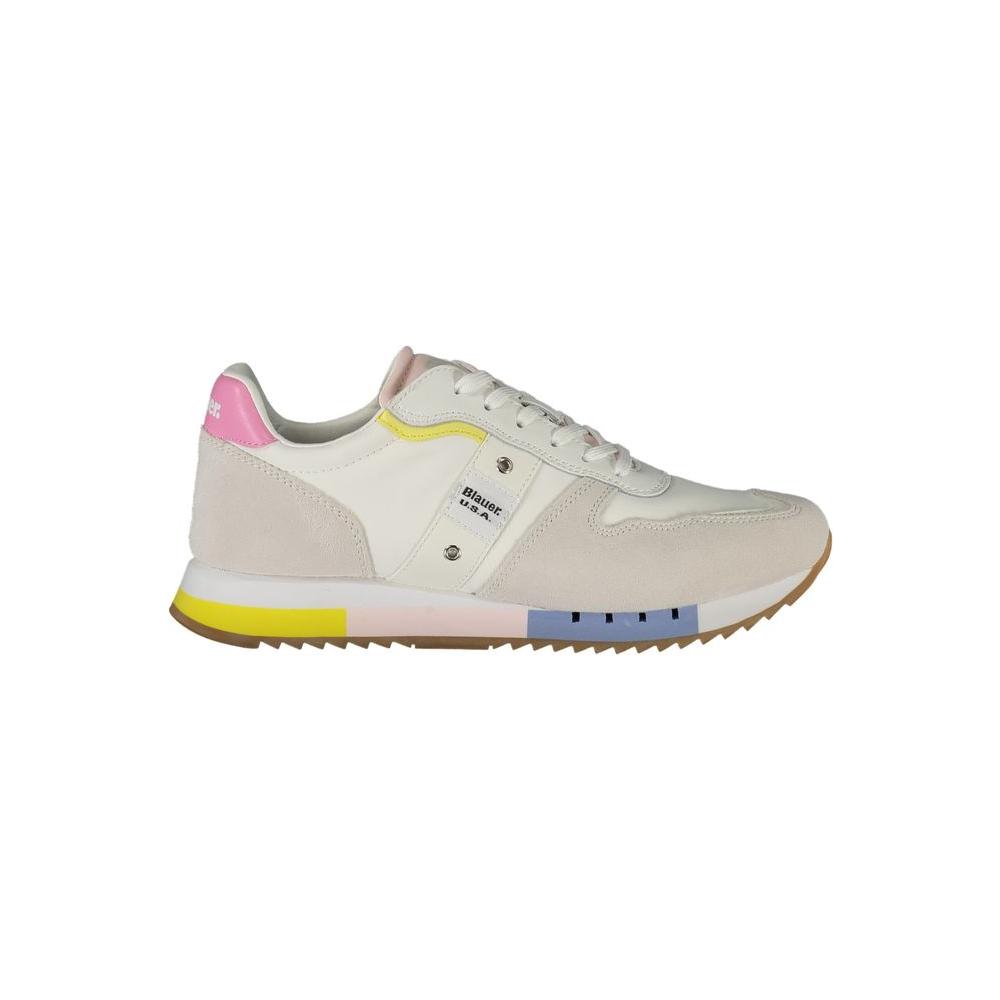 Blauer White Leather Women Sneaker Blauer Gray