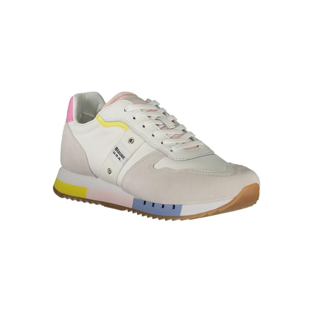 Blauer White Leather Women Sneaker Blauer Gray