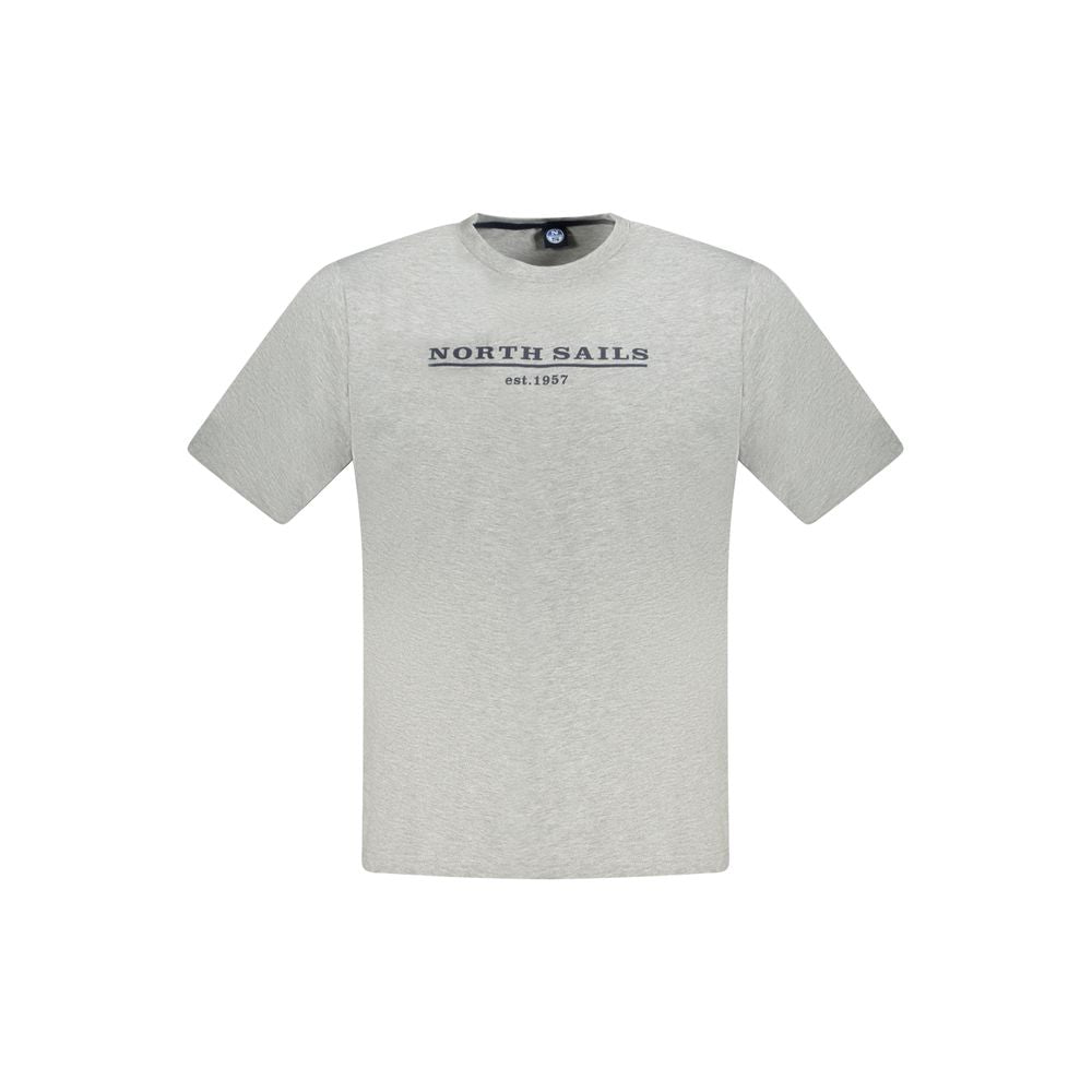 North Sails Gray Cotton Men T-Shirt North Sails Gray
