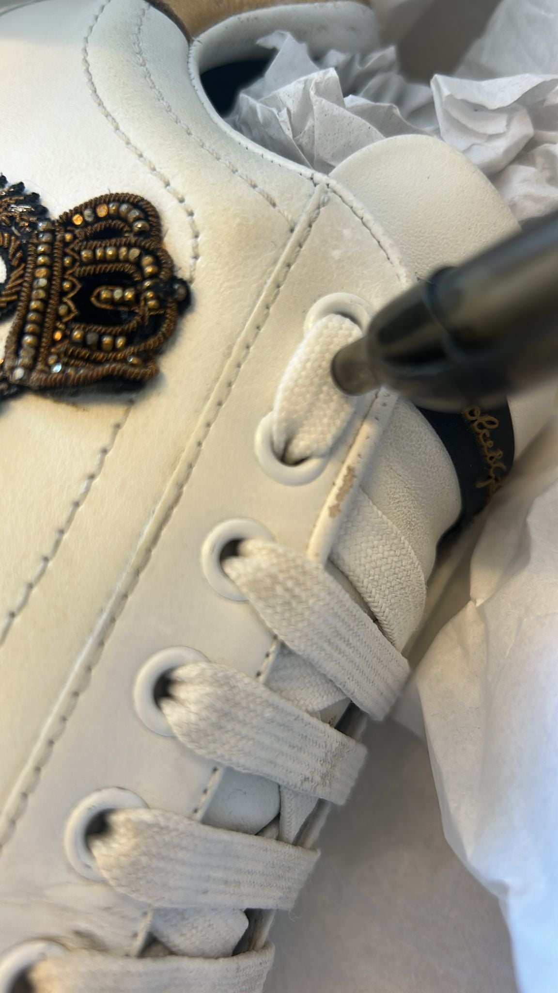 Dolce & Gabbana White Crown Patch Portofino Sneakers Shoes Dolce & Gabbana Dark Gray