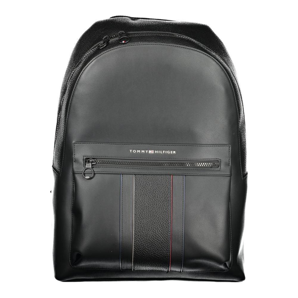 Tommy Hilfiger Black Polyester Men Backpack Tommy Hilfiger Dark Slate Gray